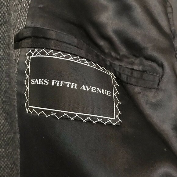 Saks Fifth Avenue Gray Wool Long Dress Coat 41 - Picture 6 of 8